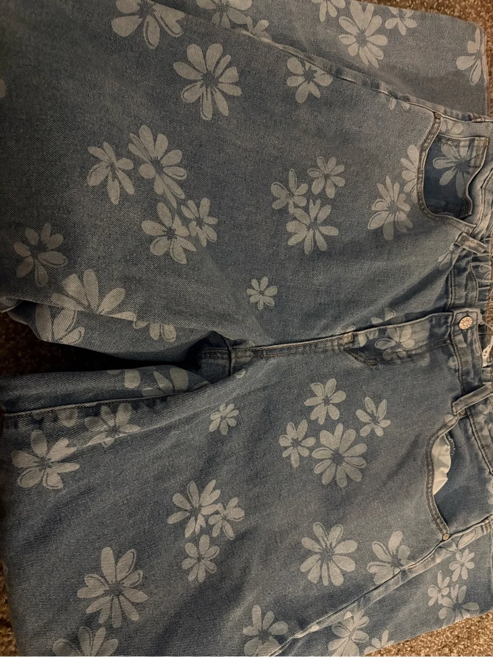 Celebrity Pink Light Blue Floral Wide-Leg Jeans